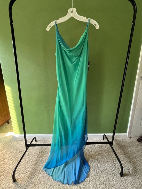 bebe Dresses & Skirts - Bebe Women's Ombre Asymmetrical Dress - Blue/Green